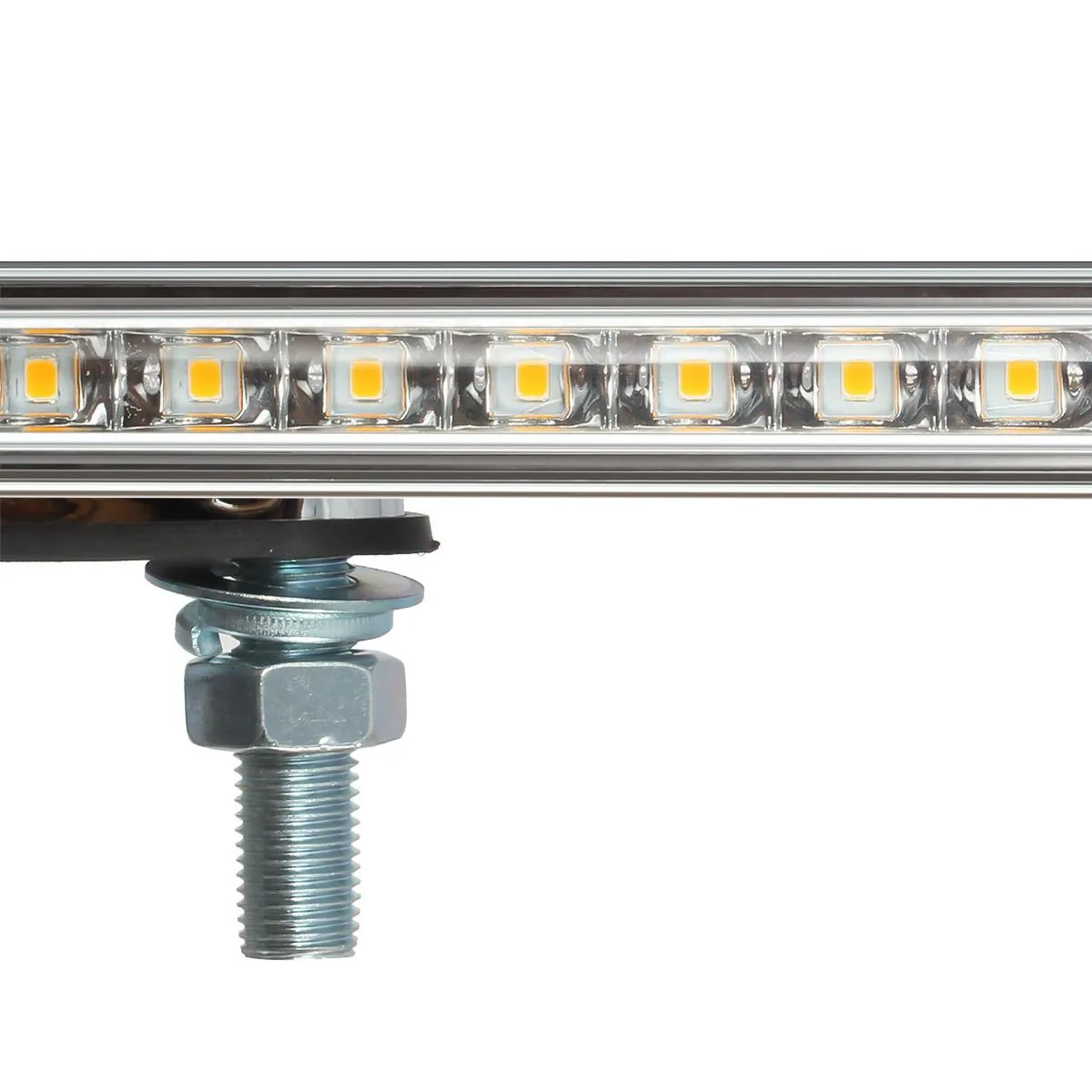 Partsam 2Pcs 12inch Clear Lens Red / Amber LED Combo Dual Face Truck Semi Trailer Light Bars 20LED Waterproof w Double Studs Sealed Trailer Led Pedestal Turn Signal Stop Tail Marker Clearance Lights