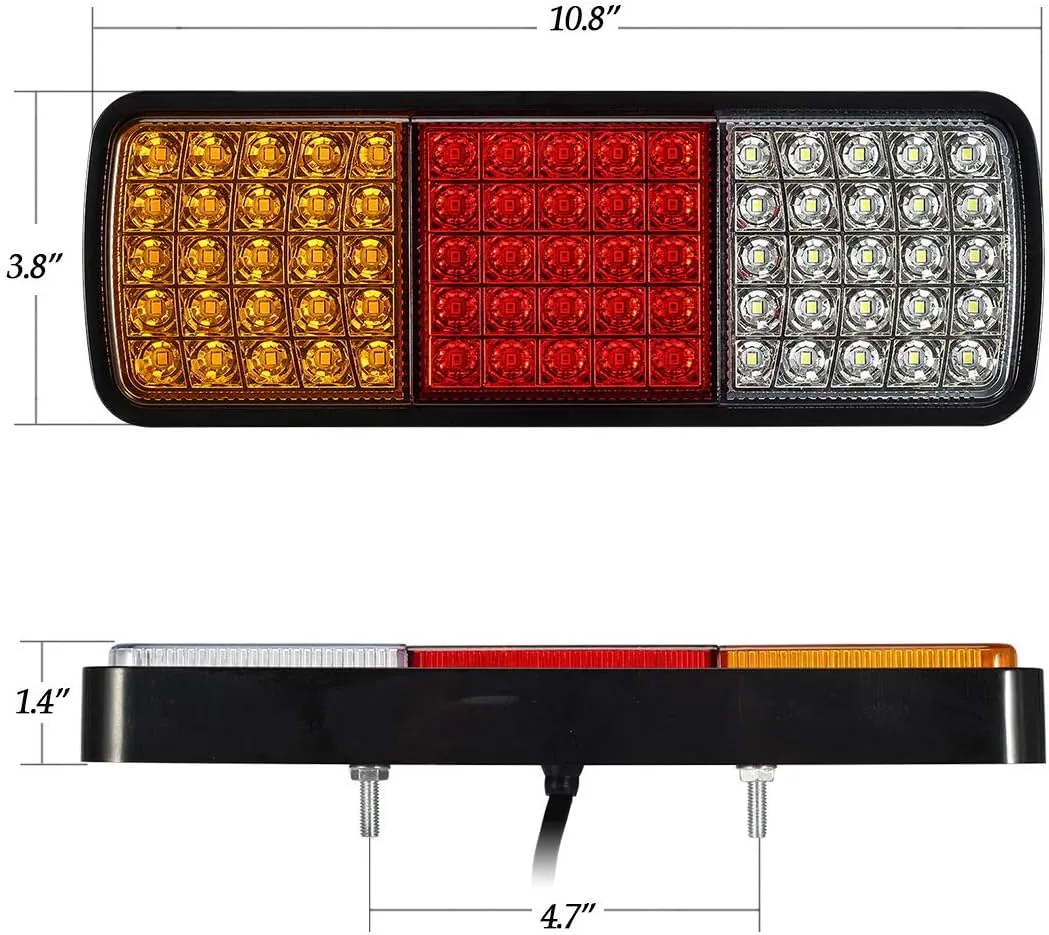 Partsam 2Pcs 75 LED Truck Tail Light Bar Waterproof 12V Turn Signal Brake Reverse Running Lights Taillight IP68 for Boat Snowmobile Utility Trailer Flatbed Trucks Bed Pickups RV Camper UTV UTE Vans