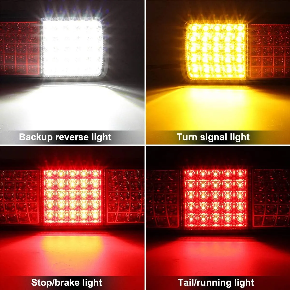 Partsam 2Pcs 75 LED Truck Tail Light Bar Waterproof 12V Turn Signal Brake Reverse Running Lights Taillight IP68 for Boat Snowmobile Utility Trailer Flatbed Trucks Bed Pickups RV Camper UTV UTE Vans