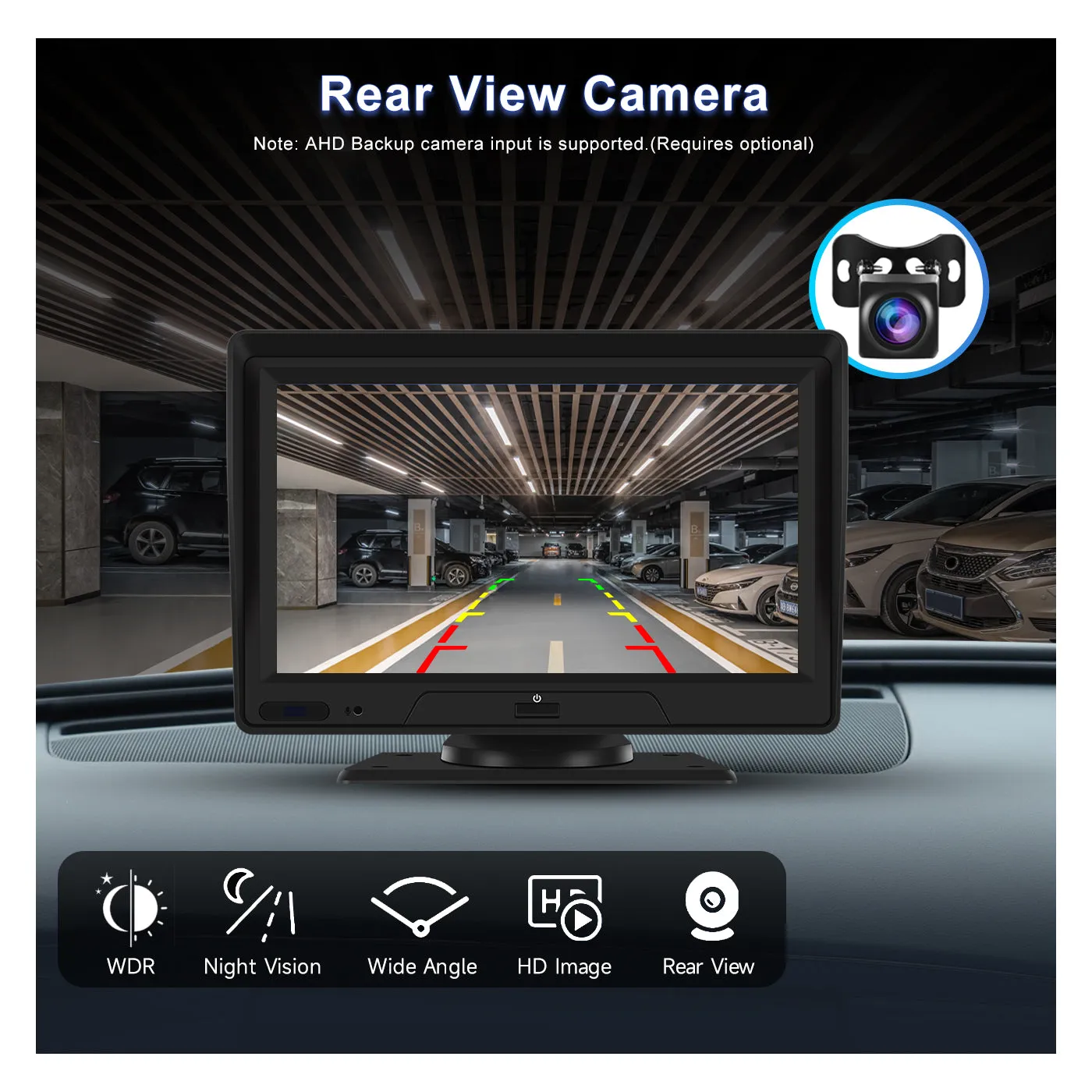 PODOFO Newest Portable Car Stereo with Wireless Carplay Android Auto, 7 inch HD Touchscreen Car Radio Receiver with Dash Camera/Backup Camera, 64G TFCard /Aux , Mirrorlink, FM Transmitter, Voice Control
