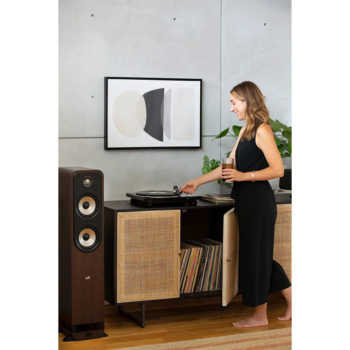 Polk Audio Signature Elite ES55 Hi-Fi Home Theater Floorstanding Speaker - Each (Walnut)