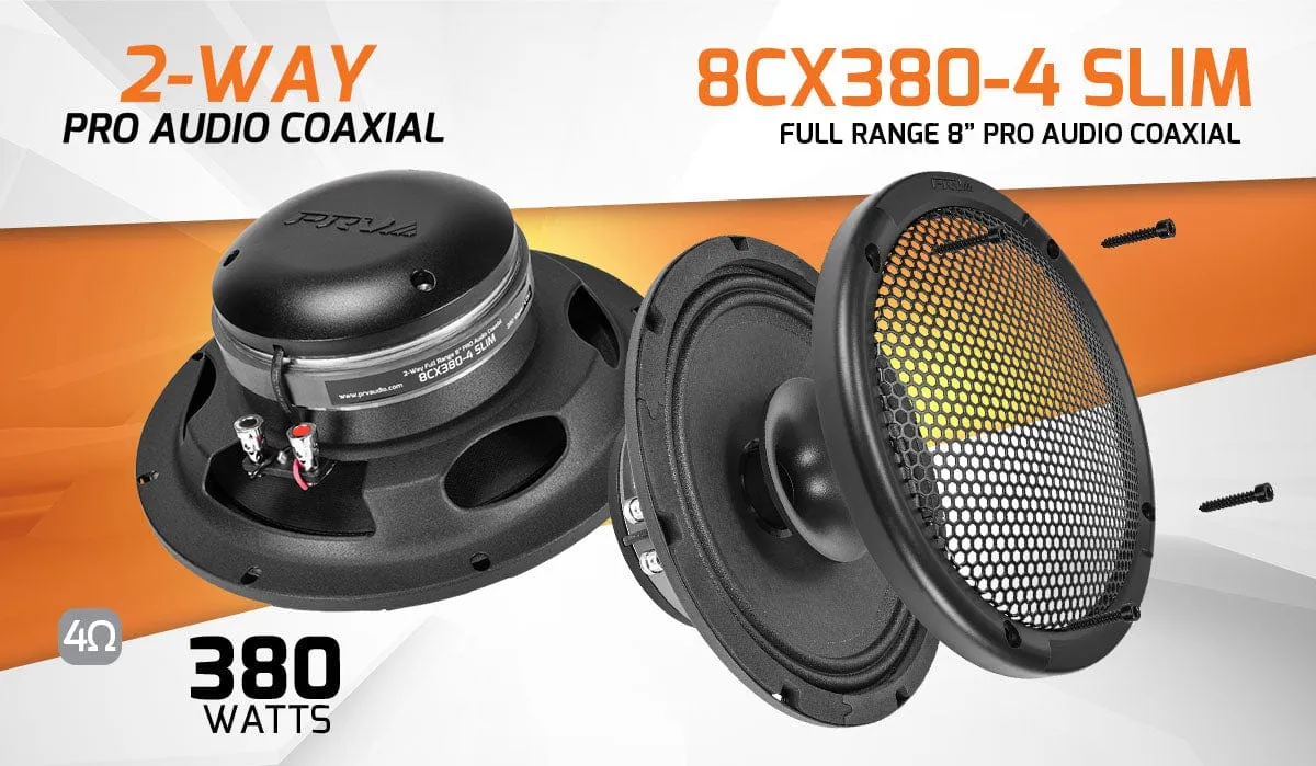 PRV Audio 8CX380-4 SLIM 8" Pro Coaxial Horn Speaker