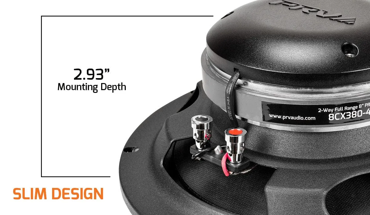 PRV Audio 8CX380-4 SLIM 8" Pro Coaxial Horn Speaker