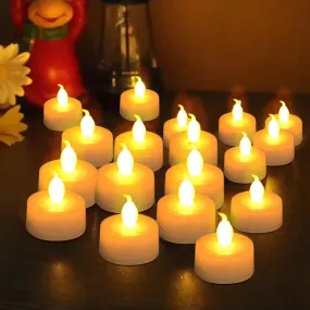 Pure Source India Flickering Flameless and Smokeless LED Tealight Candles for Wedding/Party Decorations/Birthday (Warm White) (4 X 5 CM) (18 PCS)