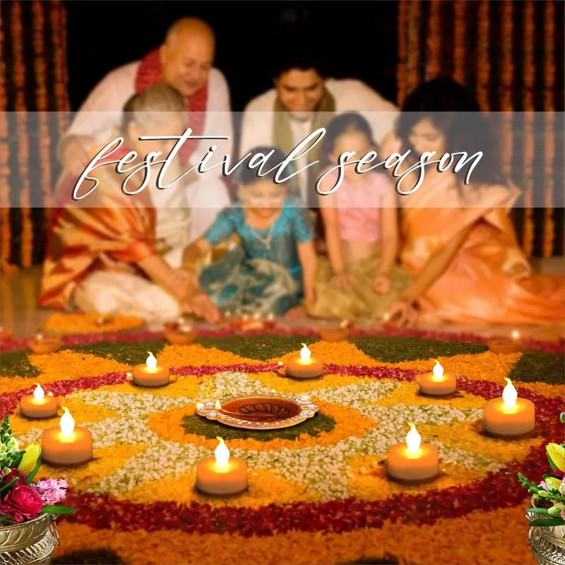 Pure Source India Flickering Flameless and Smokeless LED Tealight Candles for Wedding/Party Decorations/Birthday (Warm White) (4 X 5 CM) (18 PCS)