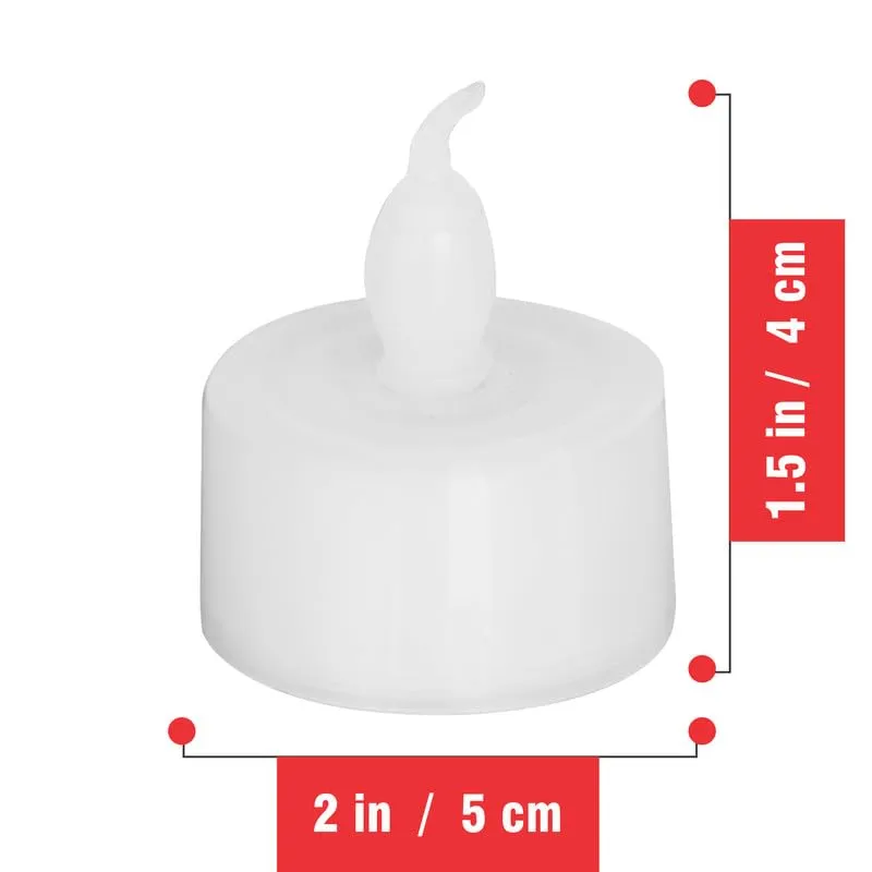 Pure Source India Flickering Flameless and Smokeless LED Tealight Candles for Wedding/Party Decorations/Birthday (Warm White) (4 X 5 CM) (18 PCS)