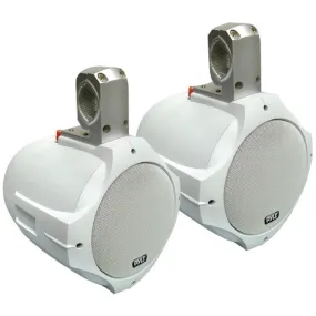 Pyle PLMRW65 Hydra Series 2-Way Wakeboard Speakers (6.5, 200 Watts, White)