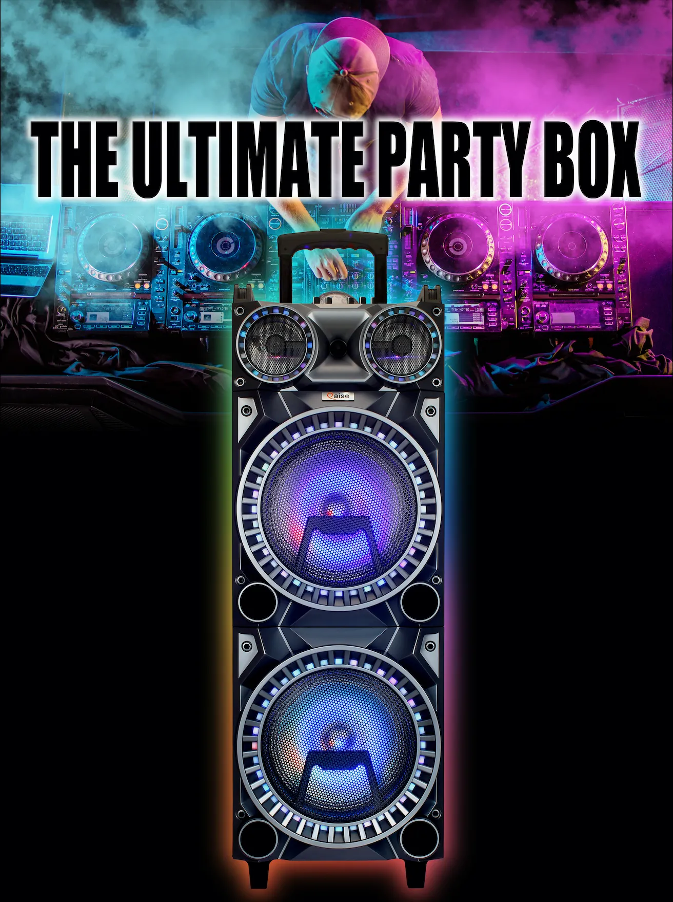 QPB-21002 High Power Dual 10" Rechargeable Bluetooth karaoke speaker