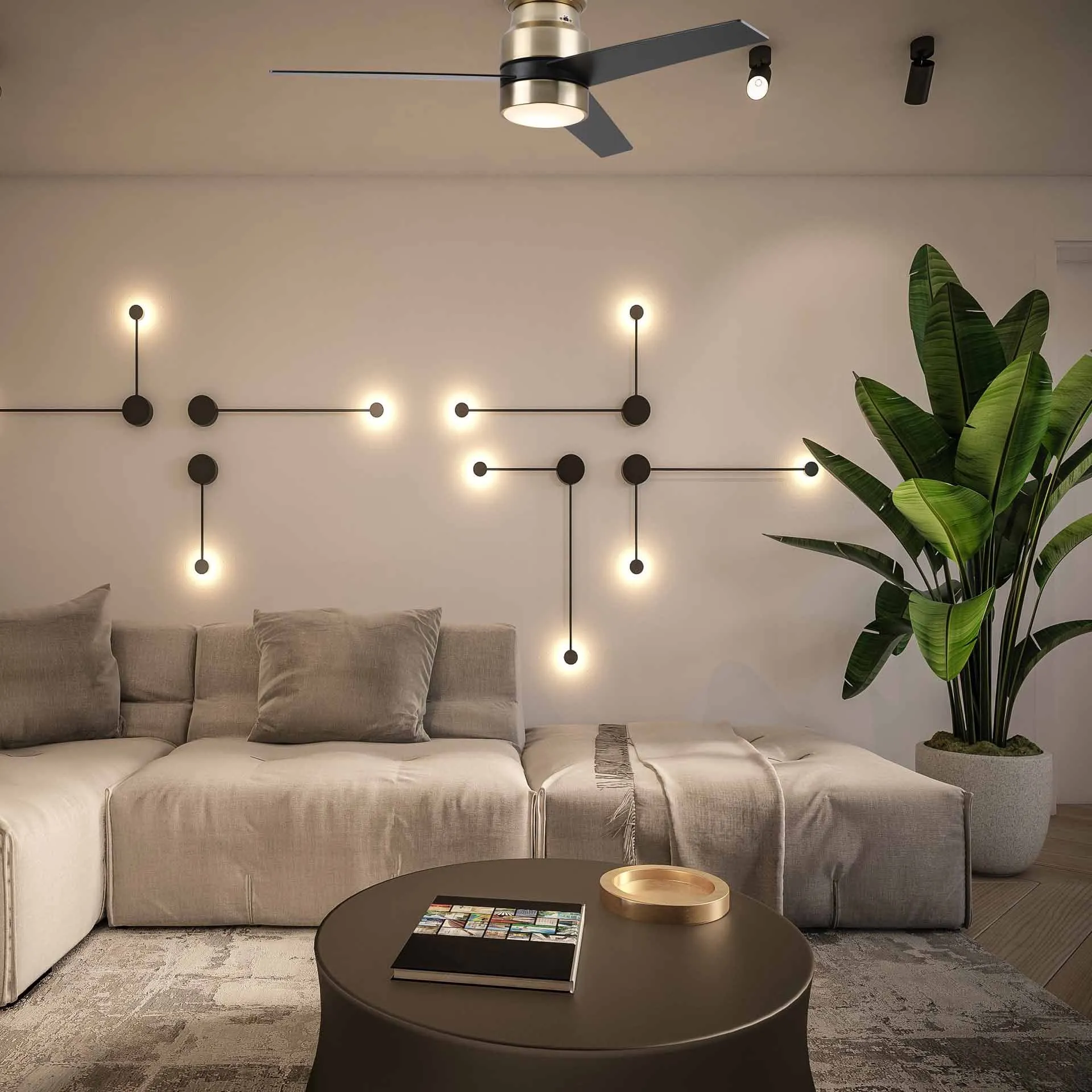Ranger 52 inch Low Profile Smart Ceiling Fan with LED Light