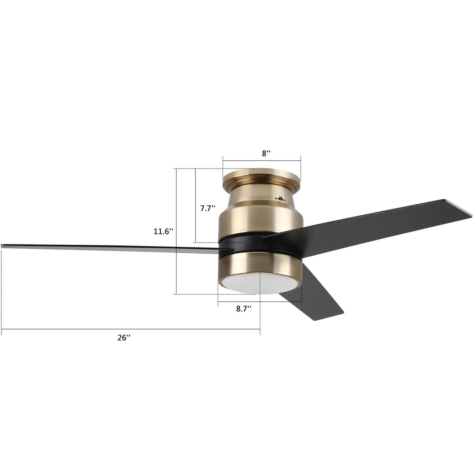 Ranger 52 inch Low Profile Smart Ceiling Fan with LED Light