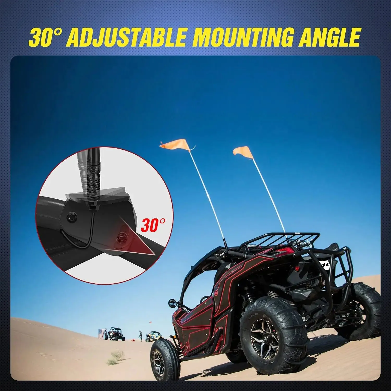 Rear Pillar Flag Antenna Mounts For 2017-2021 Can-am Maverick X3