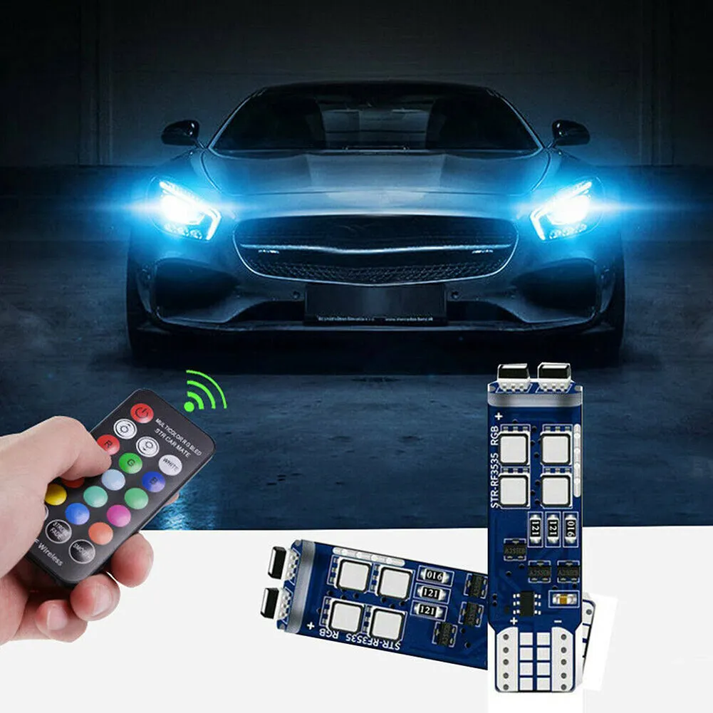 RGB T10 W5W Led Bulbs Multi-color 360-degree Lighting Interior