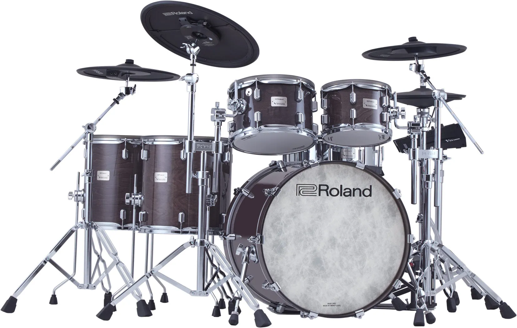 Roland VAD716 Electronic Drum Set, Gloss Ebony