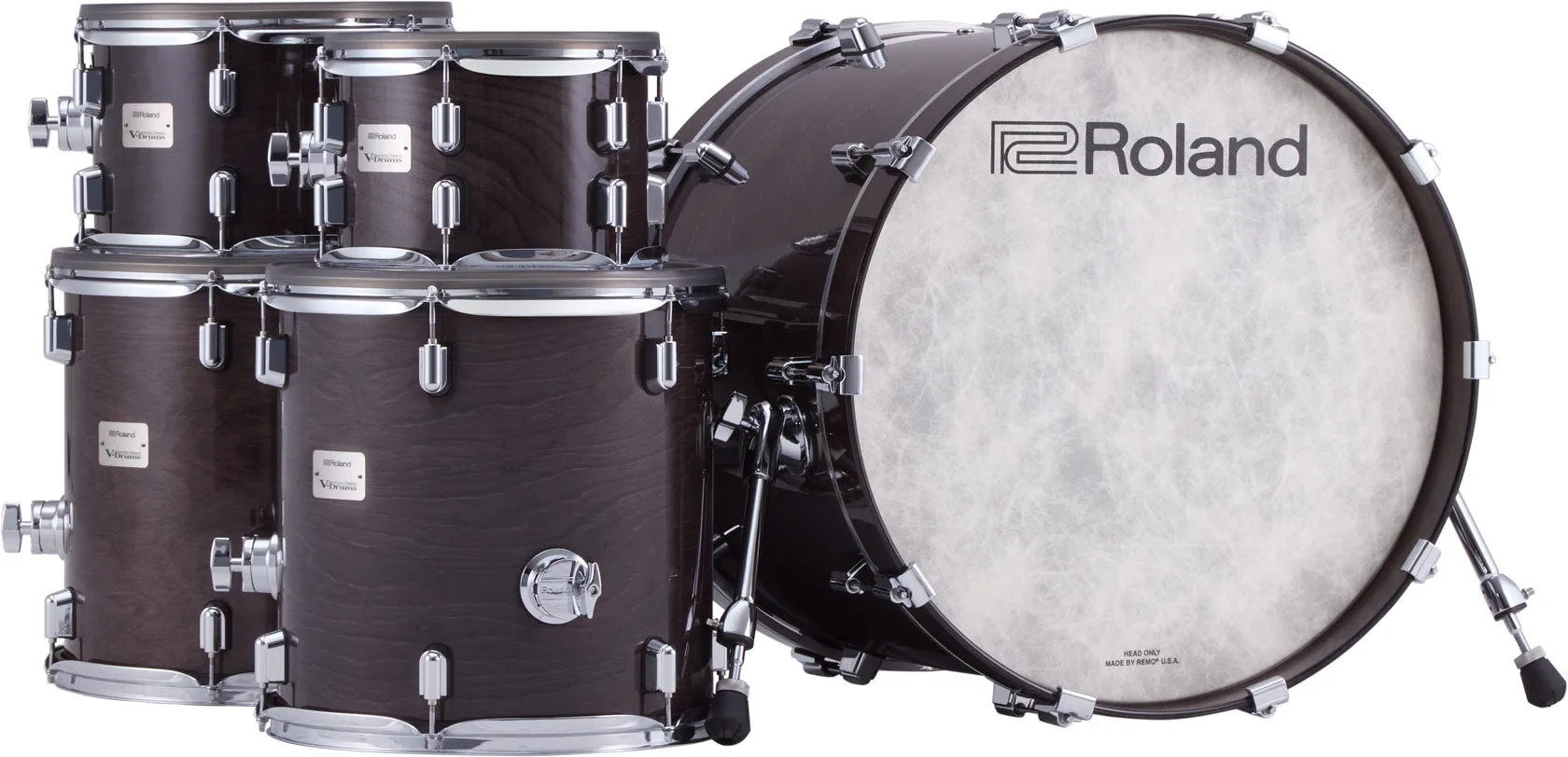 Roland VAD716 Electronic Drum Set, Gloss Ebony