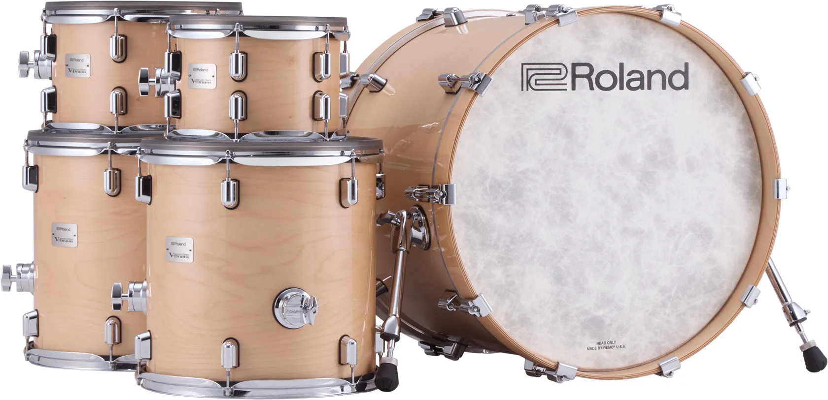 Roland VAD716 Electronic Drum Set, Gloss Natural