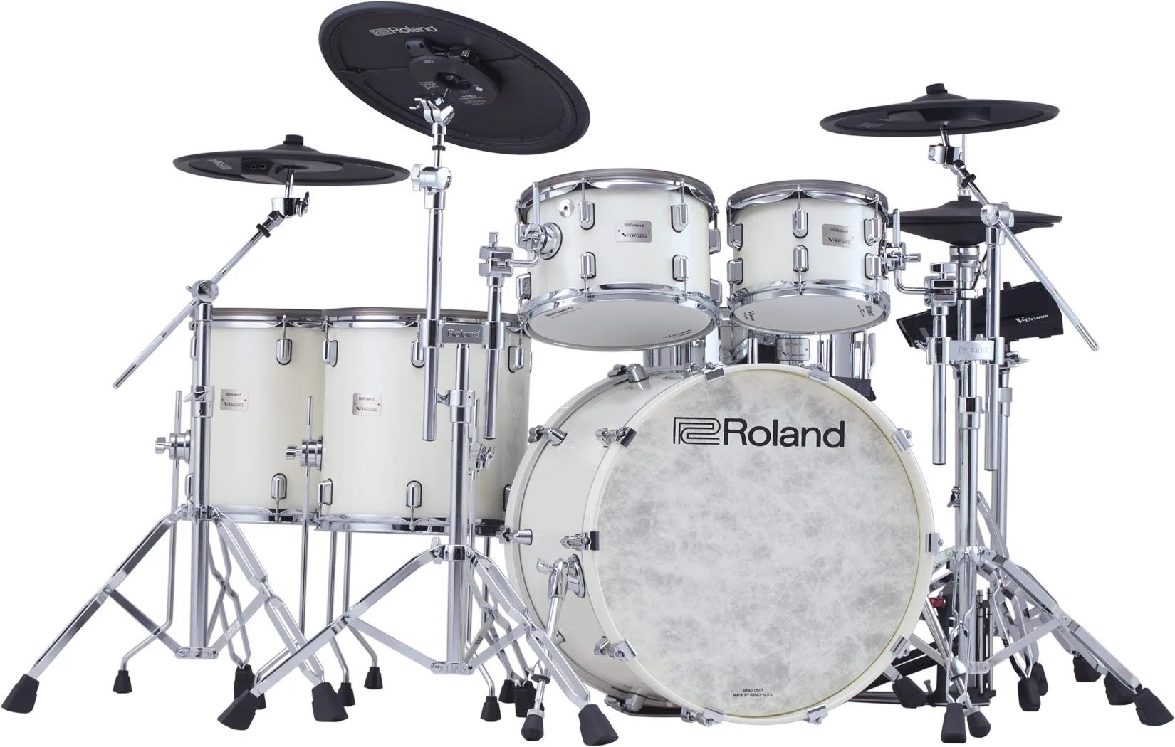 Roland VAD716 Electronic Drum Set, Polished White