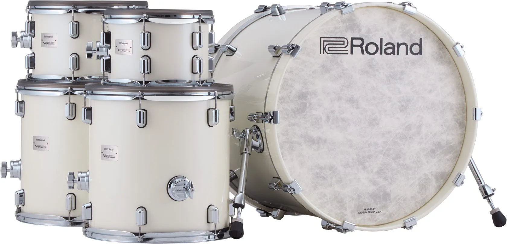 Roland VAD716 Electronic Drum Set, Polished White