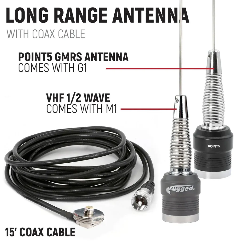 Rugged Radios Polaris RZR RS1 Complete Communication Kit with Bluetooth and 2-Way Radio - G1 GMRS Radio