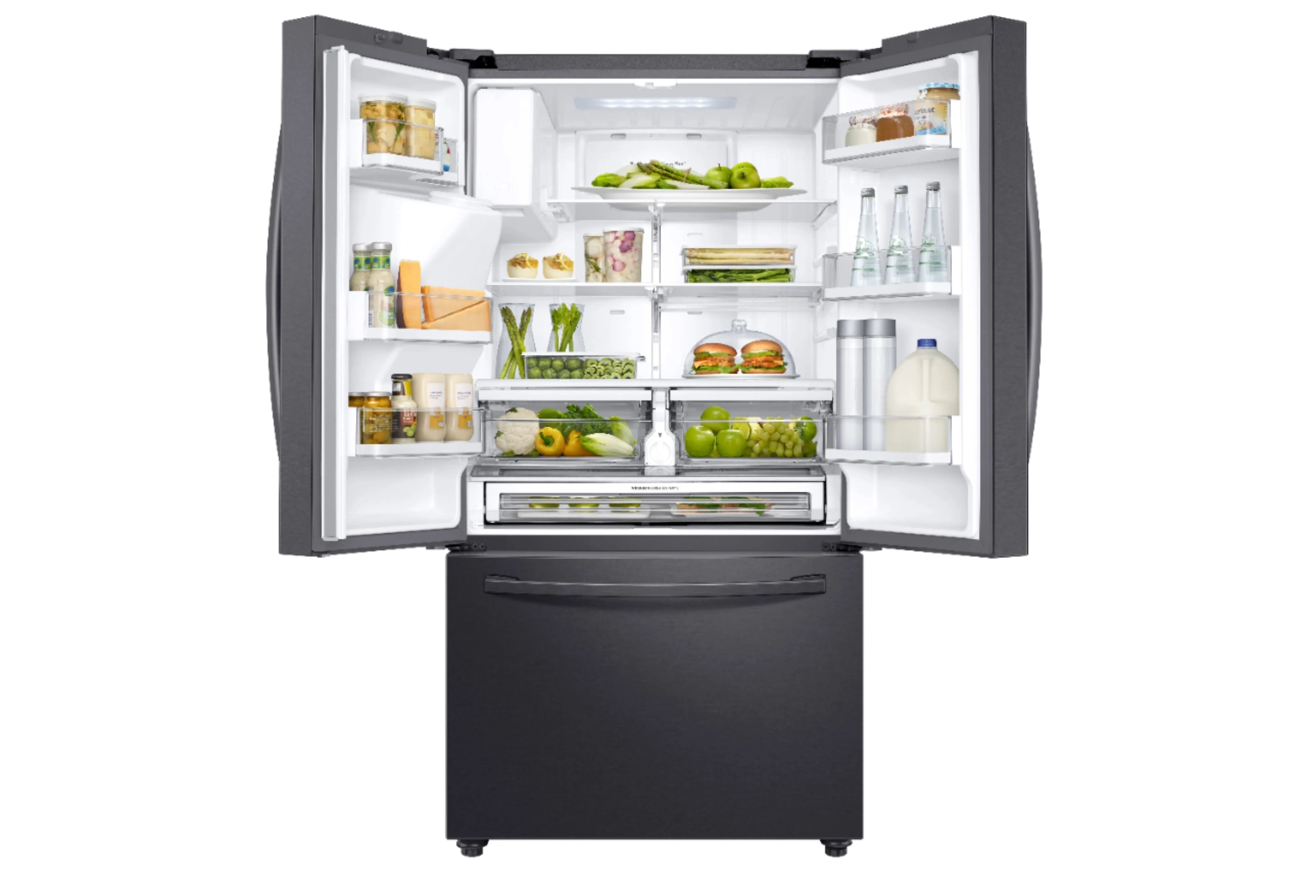 Samsung - 28 Cu. Ft. French Door Fingerprint Resistant Refrigerator with CoolSelect Pantry™ - Black stainless steel
