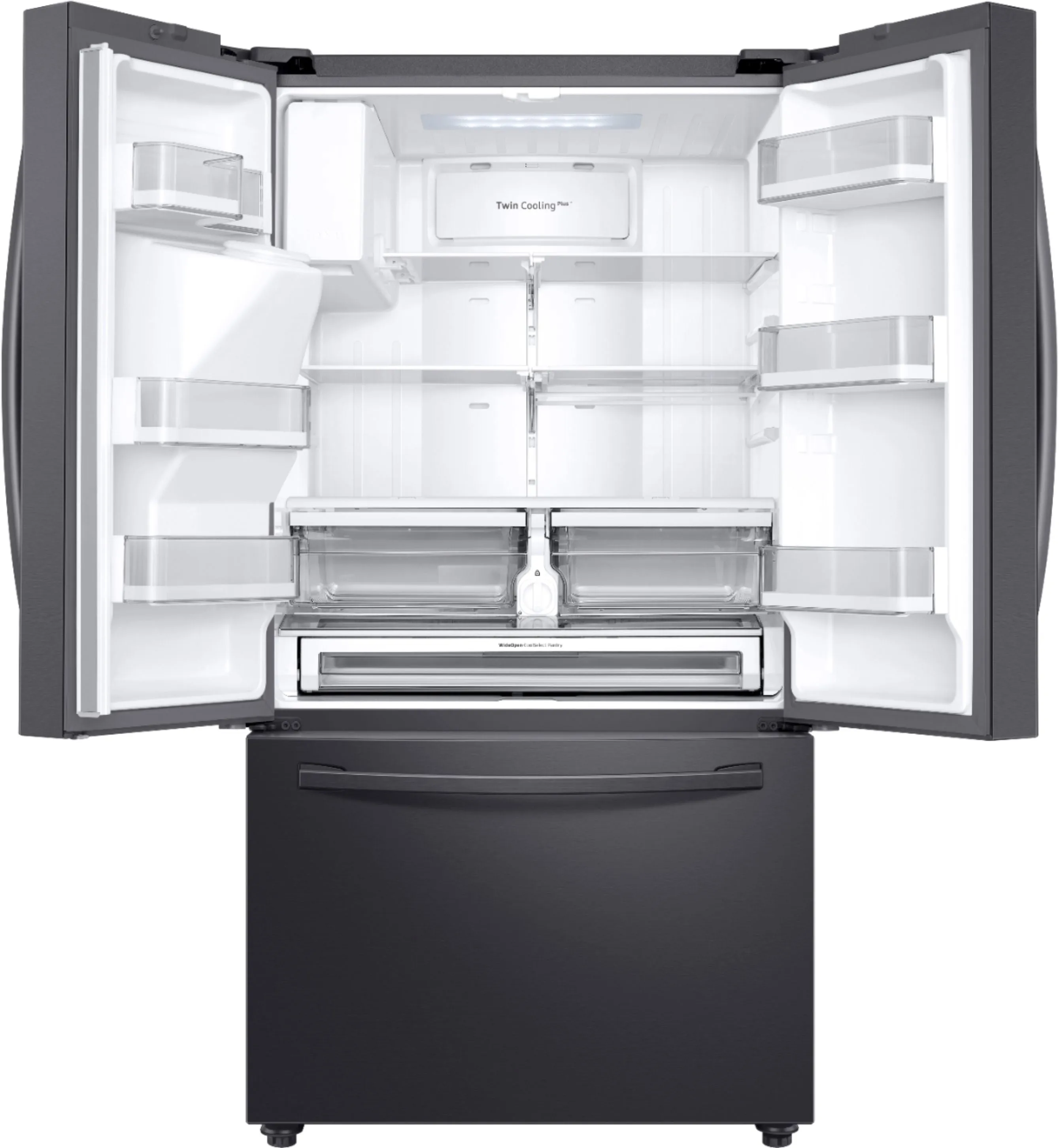 Samsung - 28 Cu. Ft. French Door Fingerprint Resistant Refrigerator with CoolSelect Pantry™ - Black stainless steel