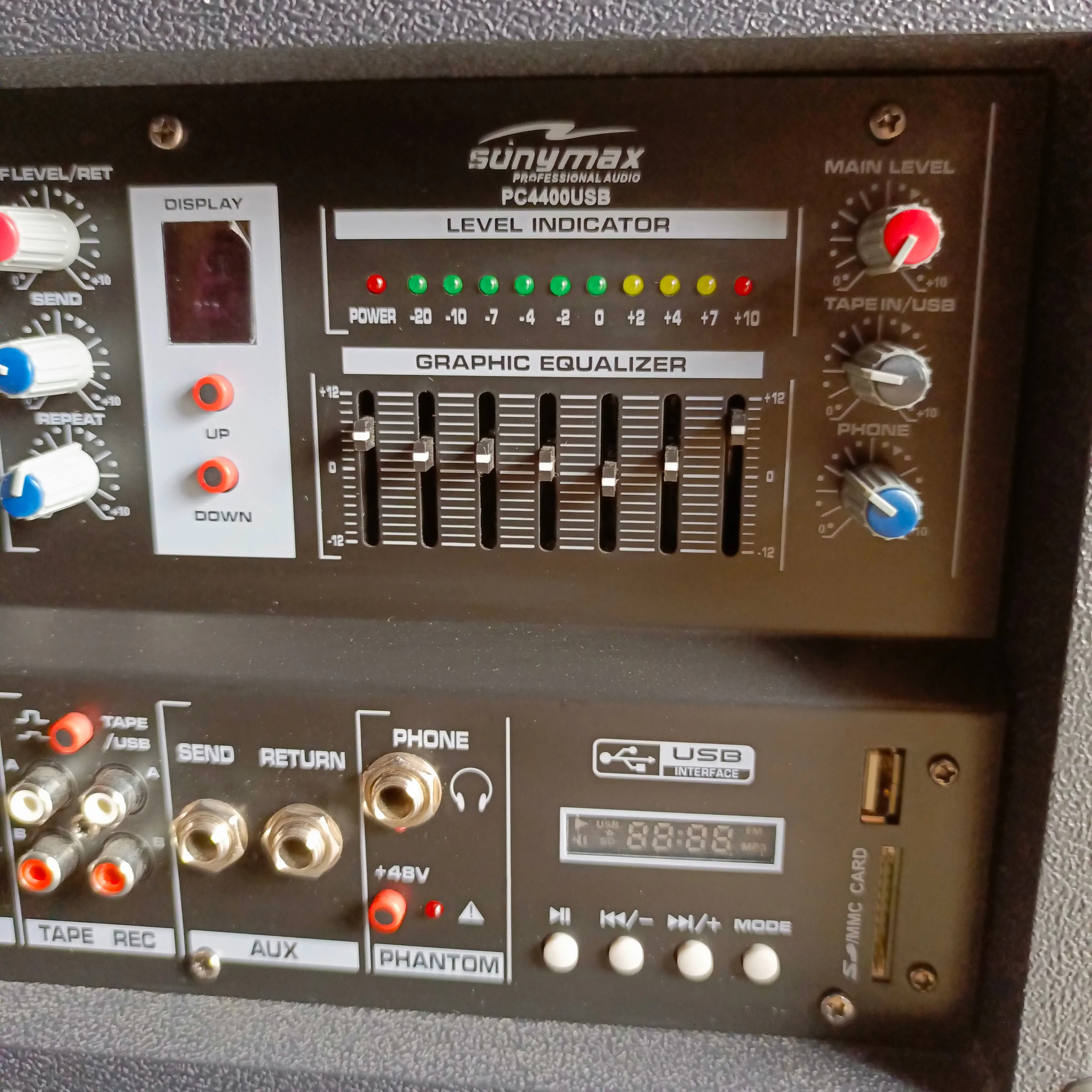 Sonymax PC4400USB 4-Channel Mixer Amplifier with 16DSP, Bluetooth, USB and SD - Brand New