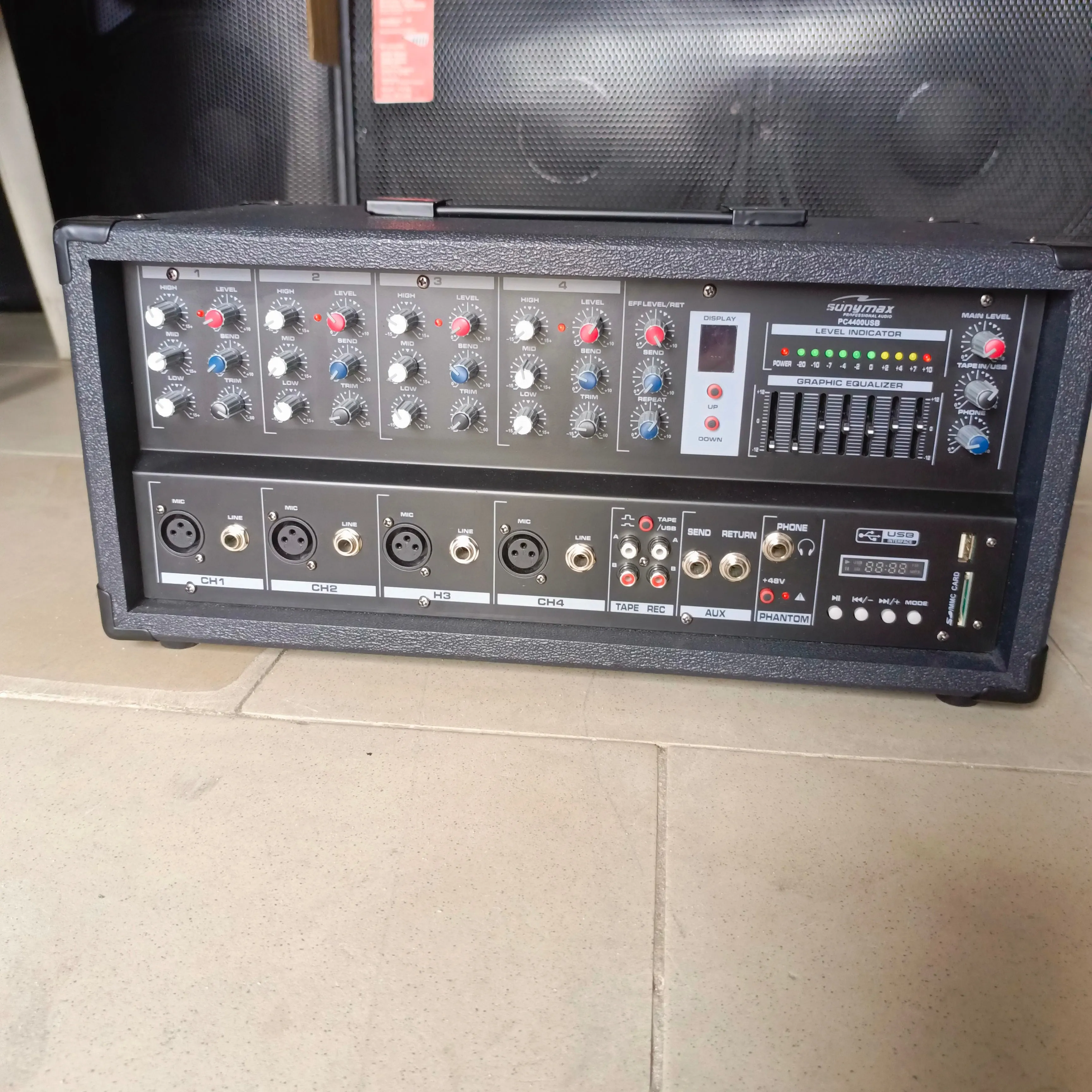 Sonymax PC4400USB 4-Channel Mixer Amplifier with 16DSP, Bluetooth, USB and SD - Brand New
