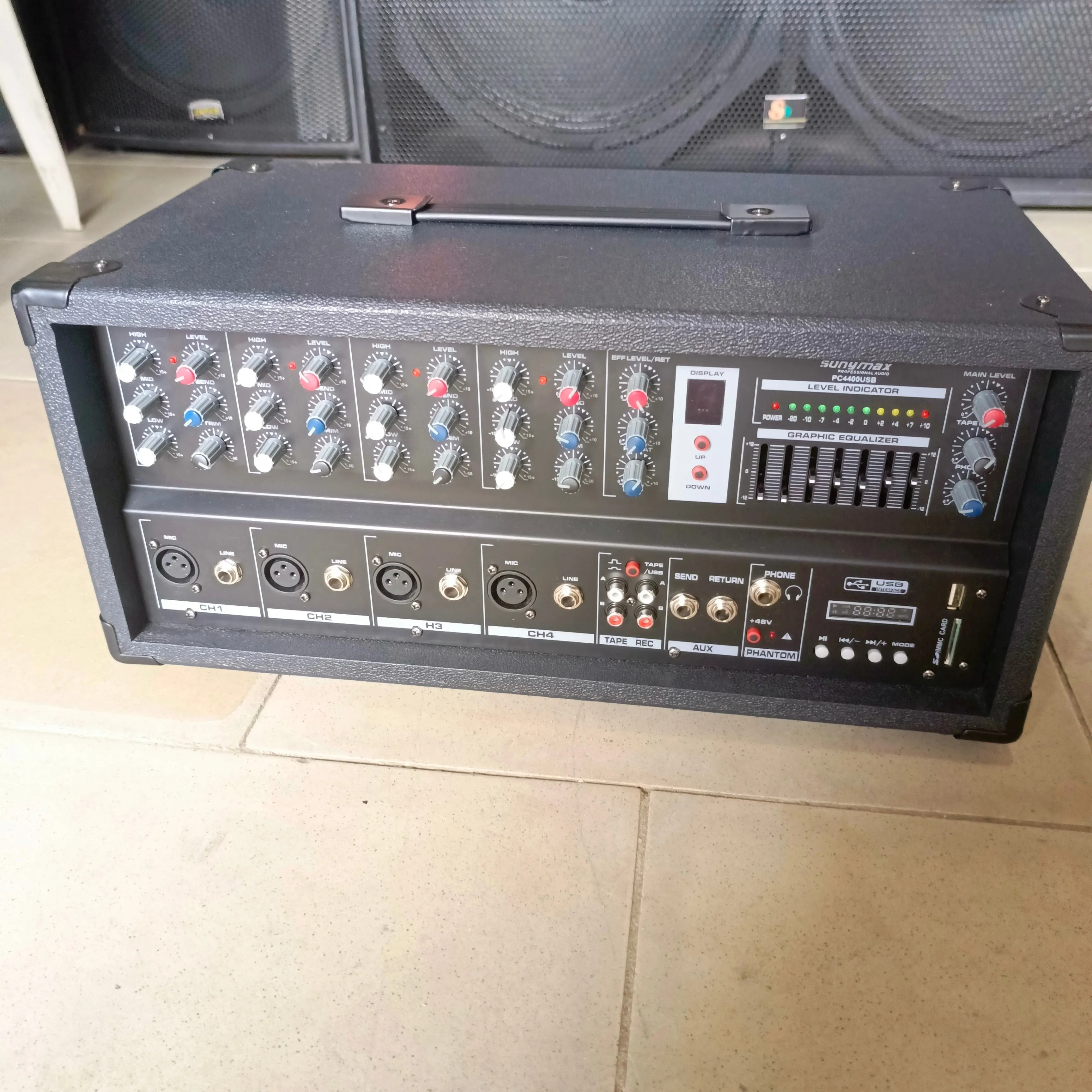 Sonymax PC4400USB 4-Channel Mixer Amplifier with 16DSP, Bluetooth, USB and SD - Brand New