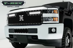 T-REX Torch Series, 1 Piece Grilles w/ 2x 12" Light bars - 2016-2018 Chevy 2500/3500