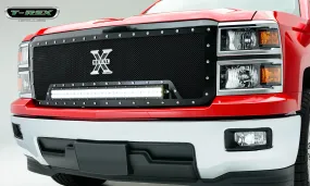 T-REX Torch Series, 1 Piece Grilles w/ 30" Light bar- Powdercoat - 2014-2015 Silverado