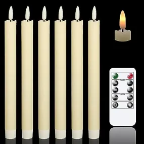 TERXA 3D Flameless LED Candle with Remote | Home Decor Candle | for Birthday/Gifting/Wedding/Restaurant | Flameless Electric Candle (Set of 6 PCs,Multicolor)