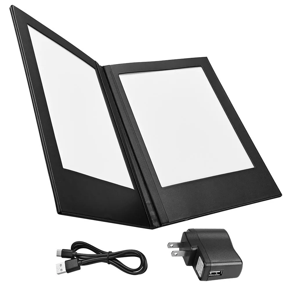 TheLAShop 8-1/2" x 11" 2-Panel Folding LED Backlit Illuminated Menu Cover