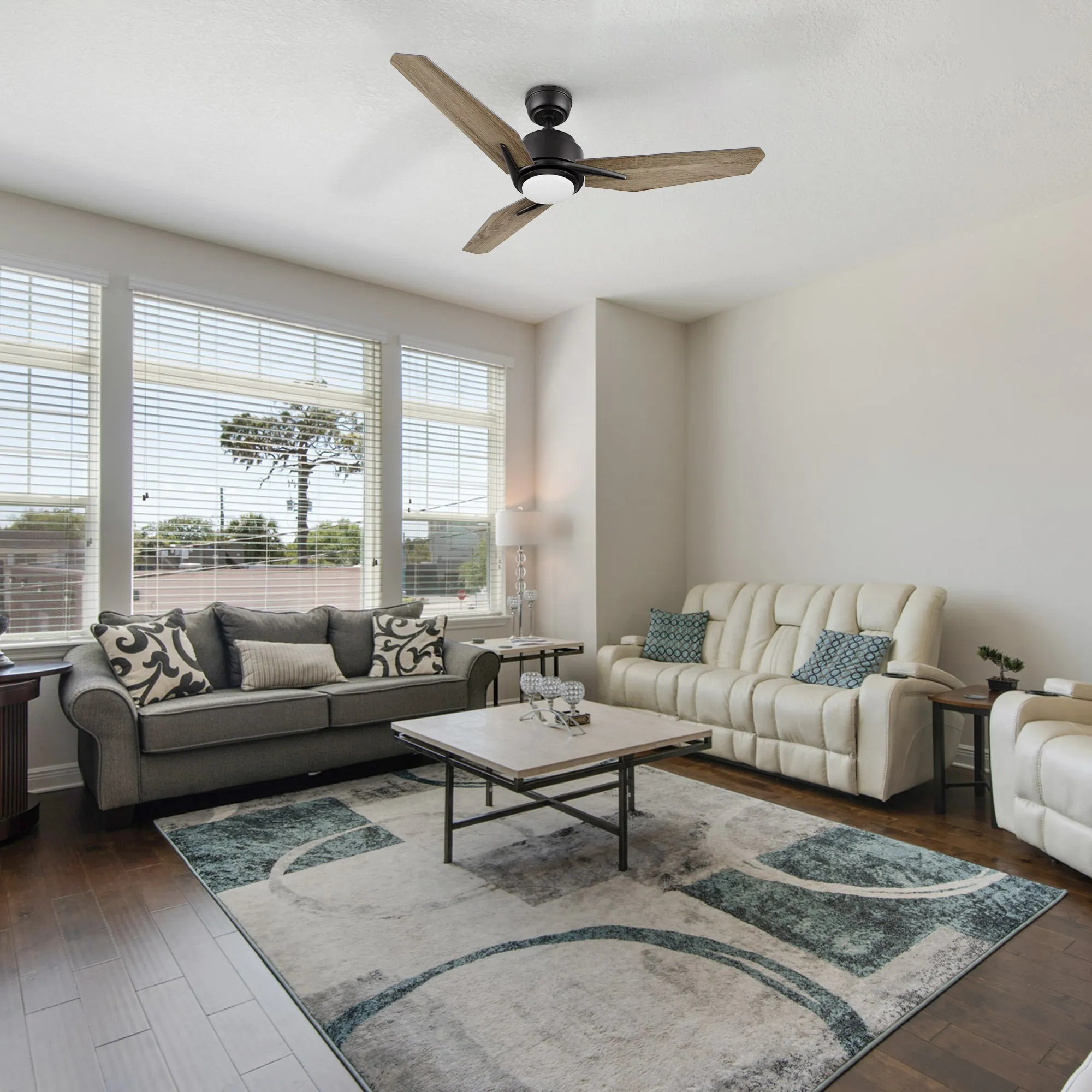 Tilbury Smart Ceiling Fan with LED Light and Remote Outdoor/Indoor 52"
