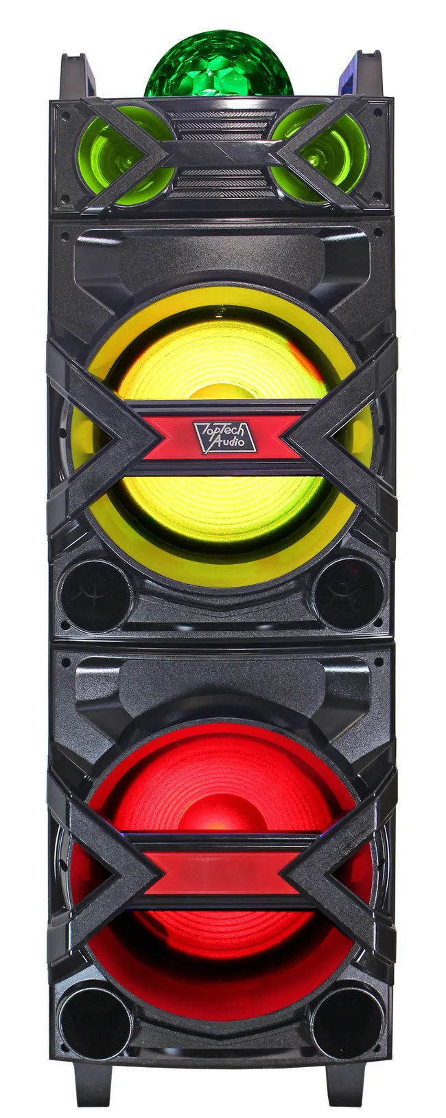 TOPTECH GALAXY-210 2X12" Compact Wireless Speaker with Disco Ball and LED Light Show