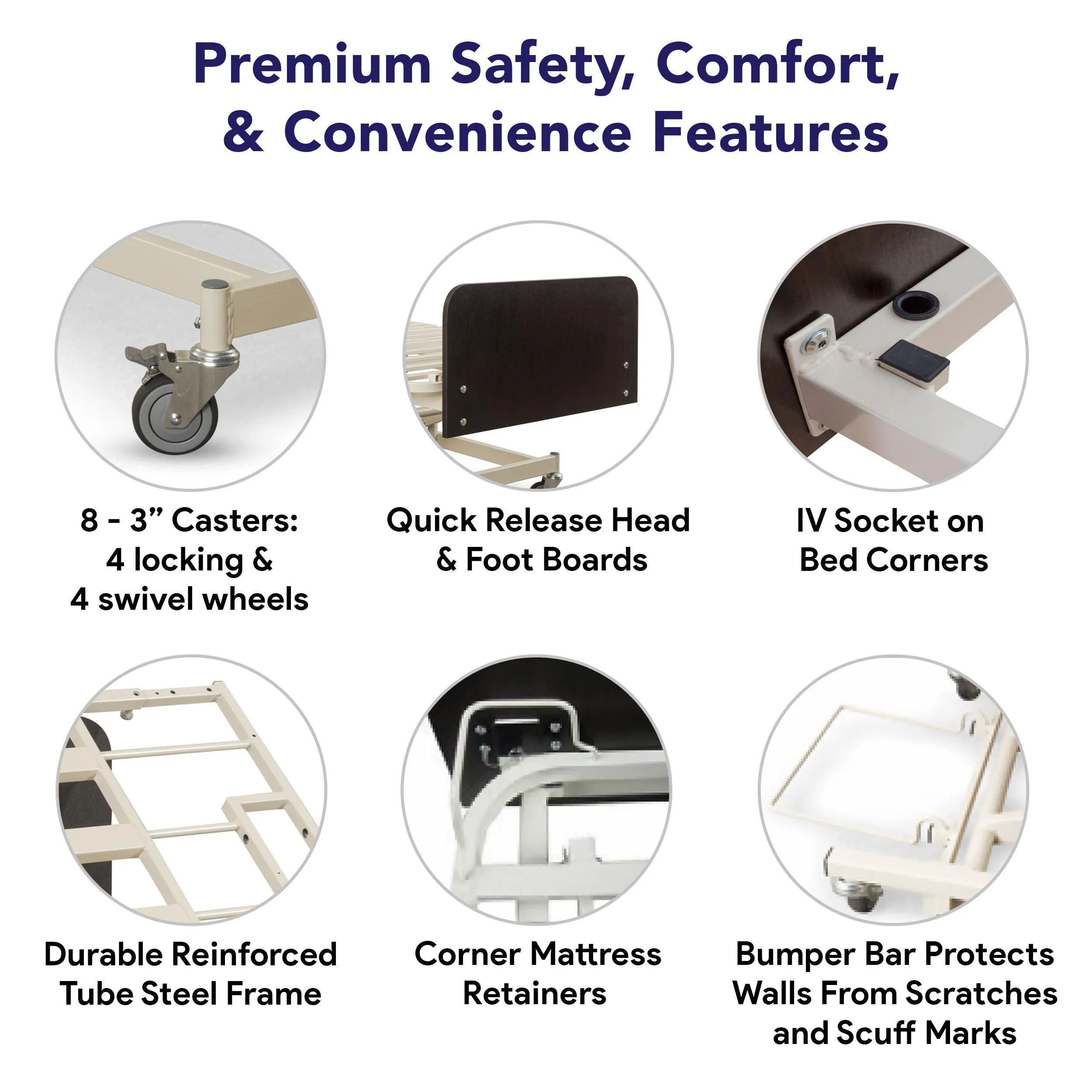Ultra Low and High Adjustable Electric Hospital Bed