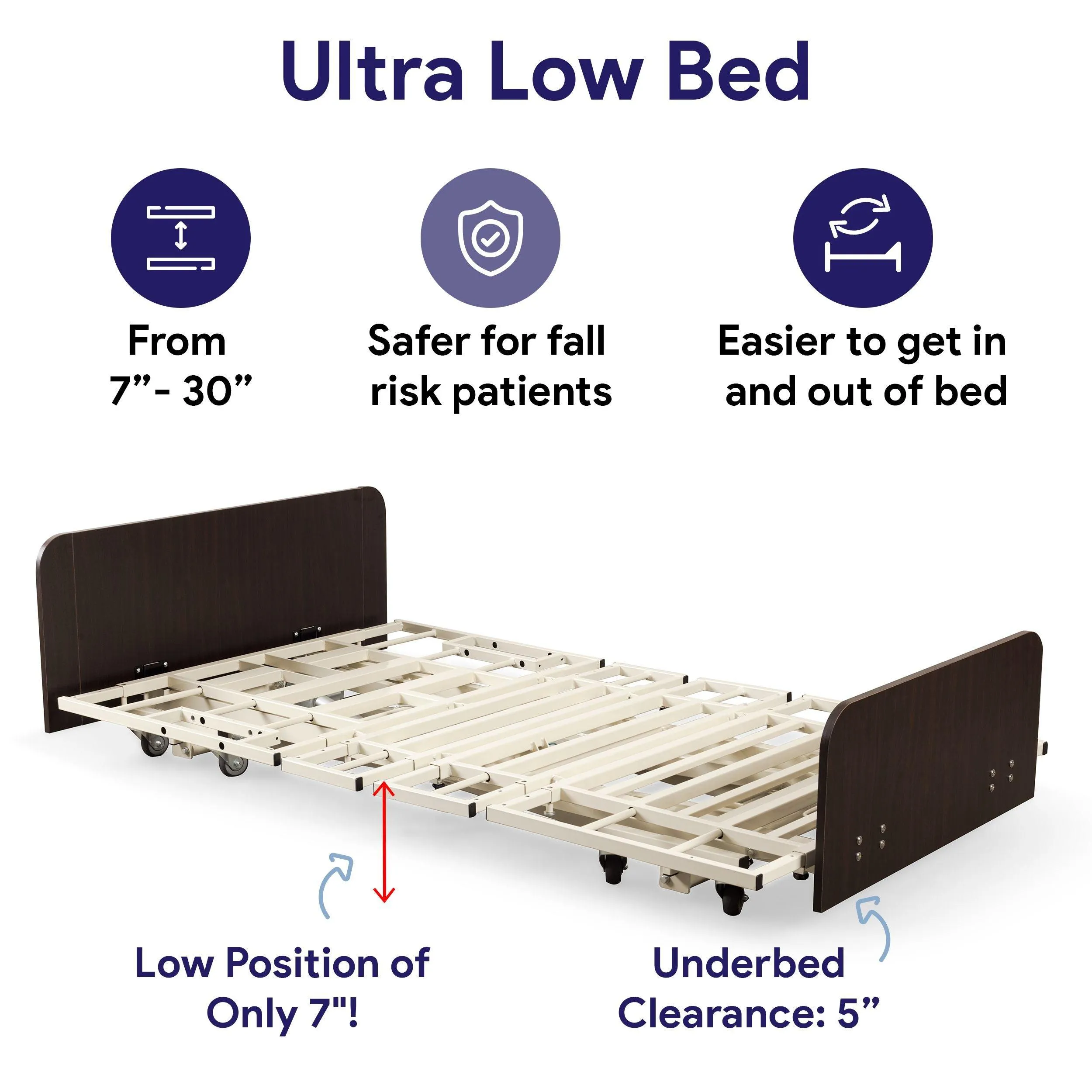 Ultra Low and High Adjustable Electric Hospital Bed