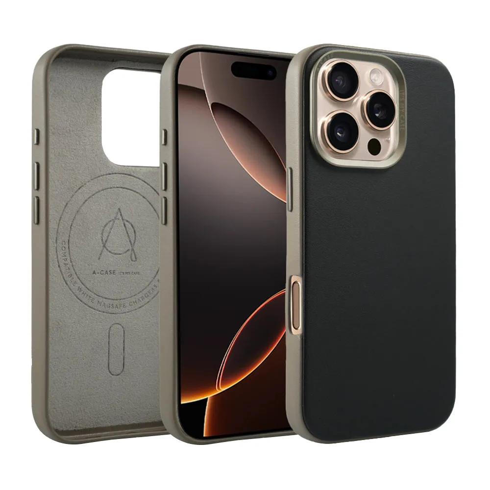 Vegan Leather Case For iPhone 16 Series - Brown