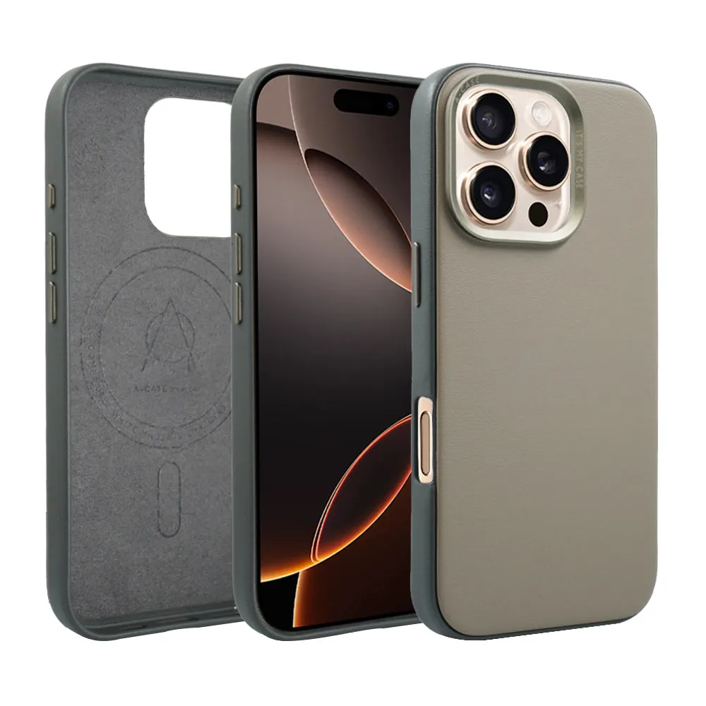 Vegan Leather Case For iPhone 16 Series - Brown