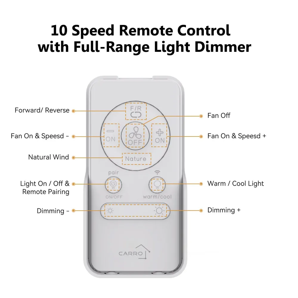 Viter Outdoor Ceiling Fan with Dimmable LED Light Remote-Smart 52"