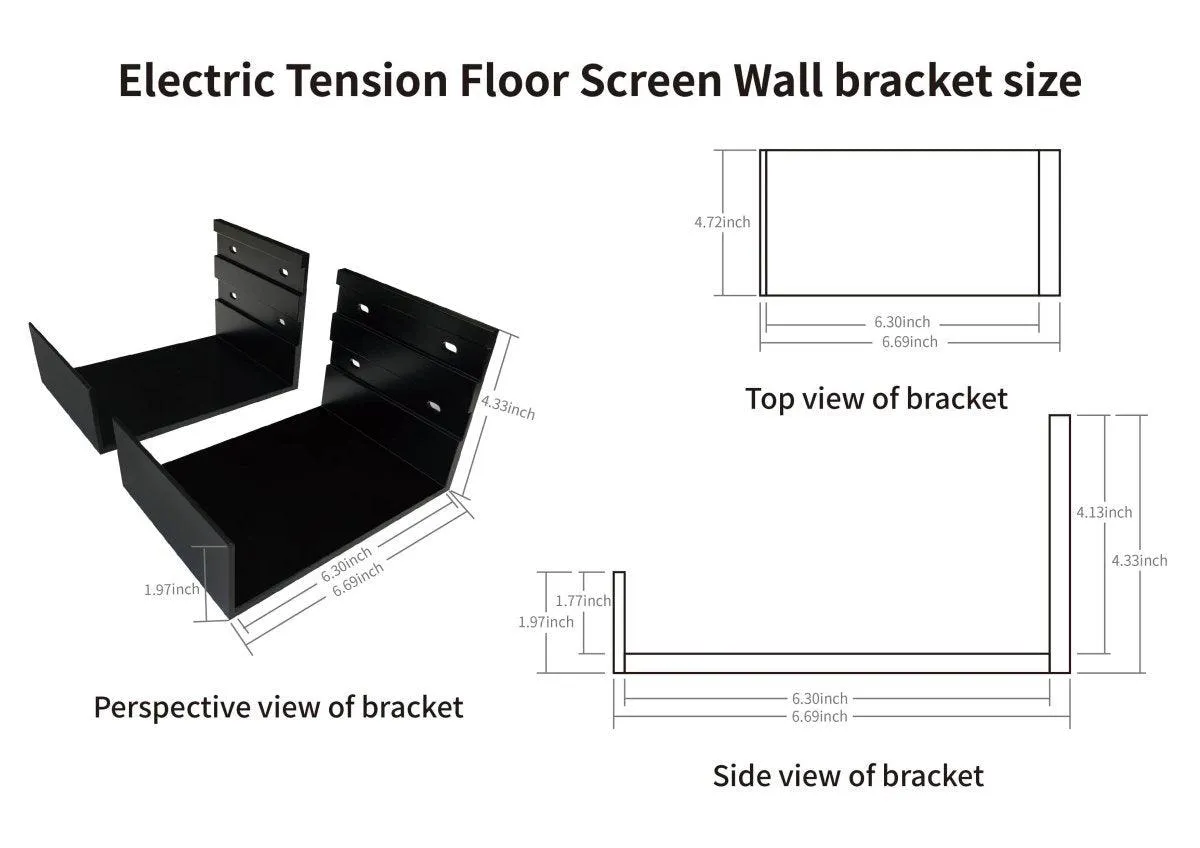 VIVIDSTORM Wall Brackets For Floor Rising Screen（Including 2 Bracket)
