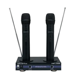 VocoPro VHF-3300 Dual Wireless Rechargeable Mic System