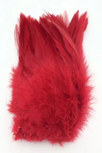 Wapsi Strung Saddle Hackle 1/4 oz. Dyed Over White