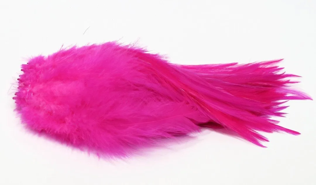 Wapsi Strung Saddle Hackle 1/4 oz. Dyed Over White