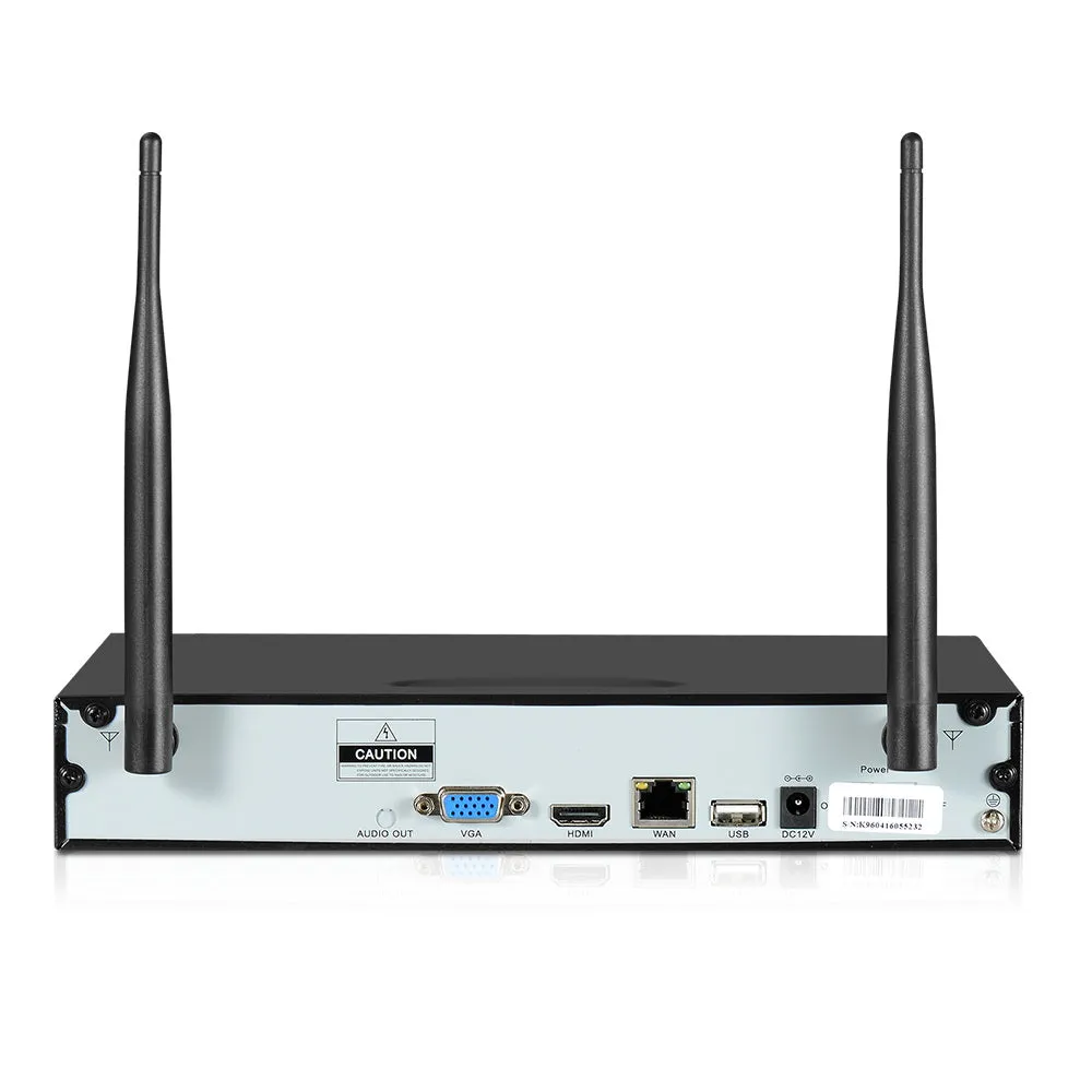 Wireless CCTV Security System 8CH NVR 3MP 4 Bullet Cameras 2TB