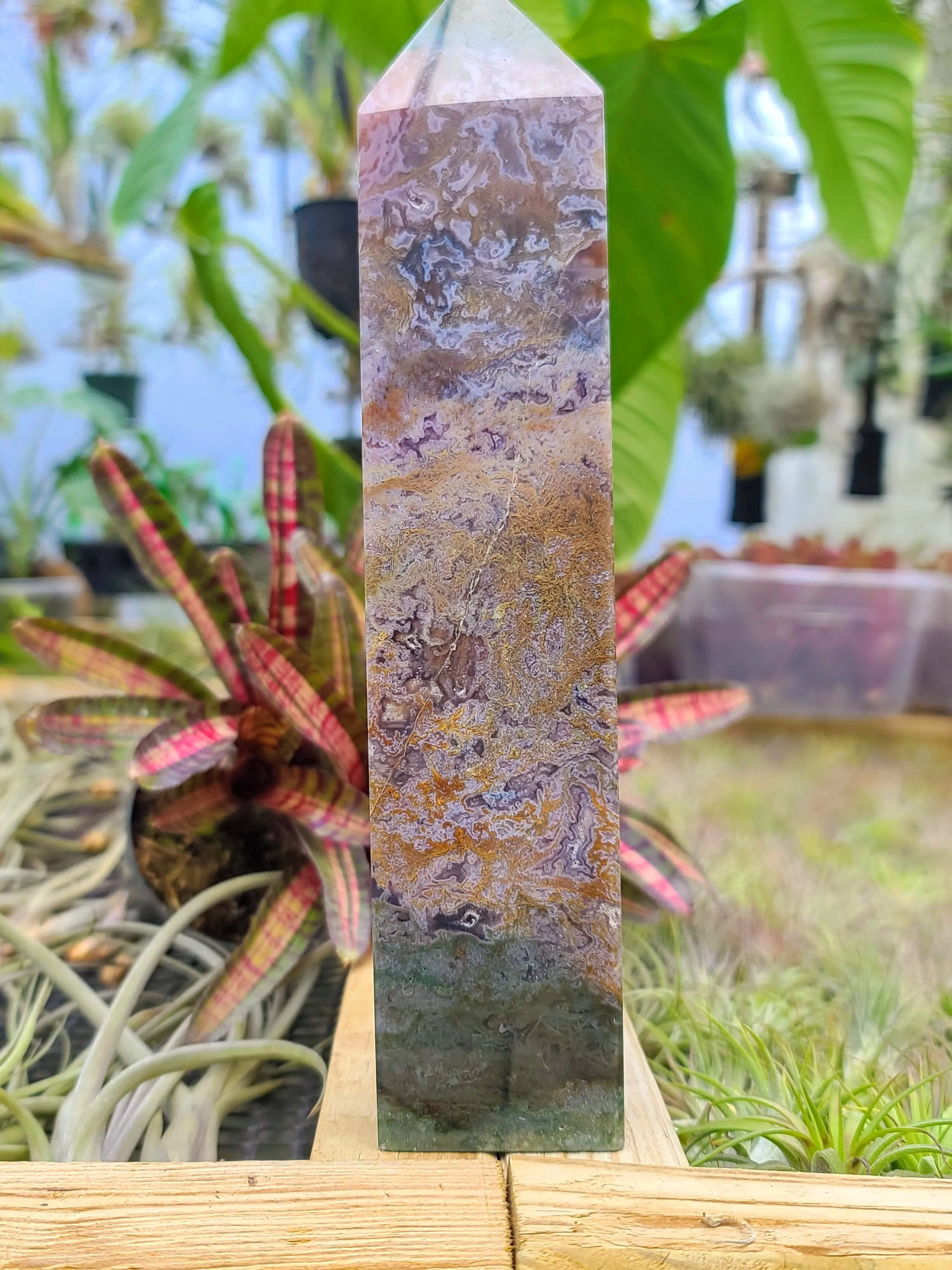 WYSIWYG- Purple Moss Agate Tower