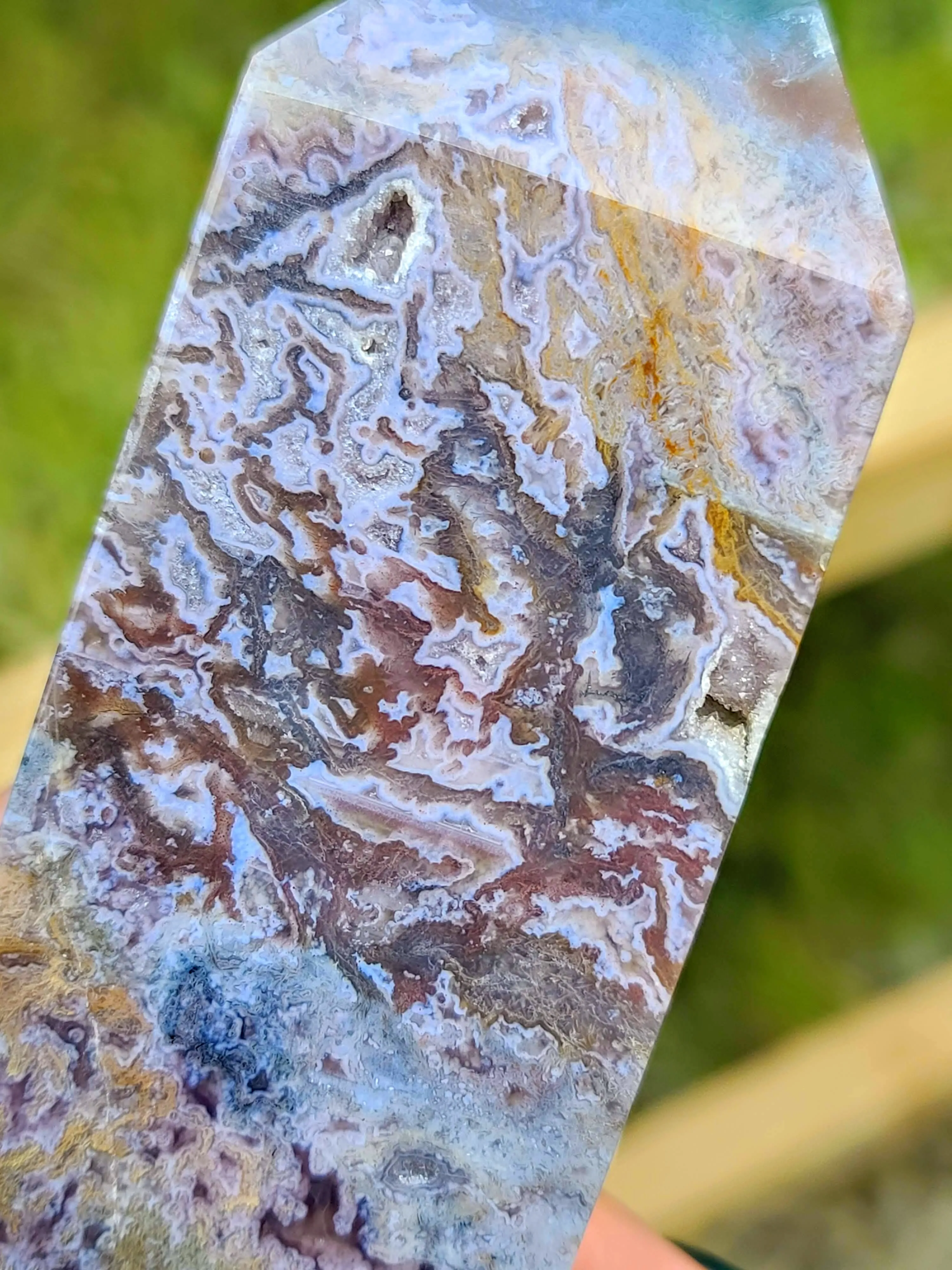 WYSIWYG- Purple Moss Agate Tower