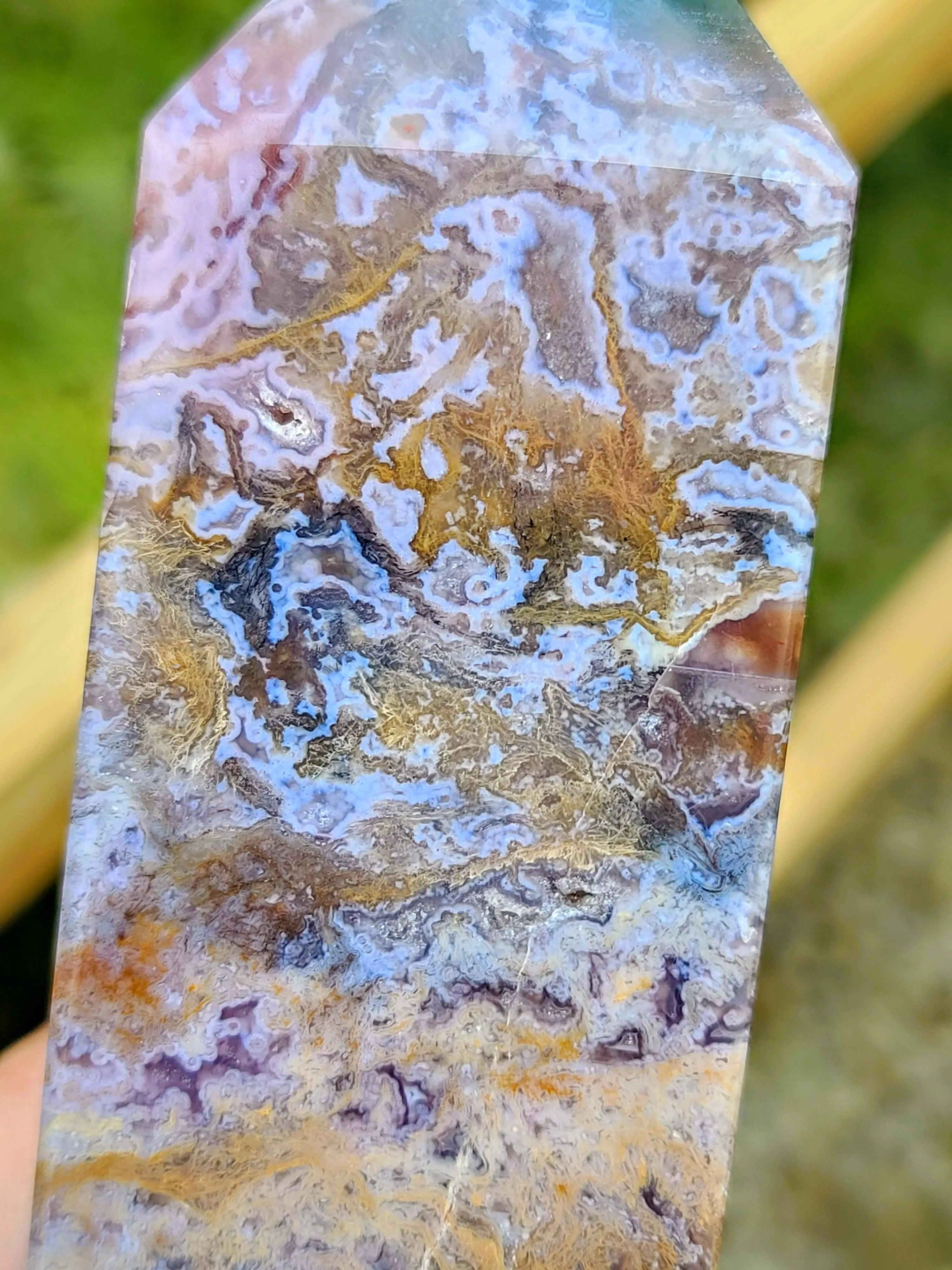 WYSIWYG- Purple Moss Agate Tower